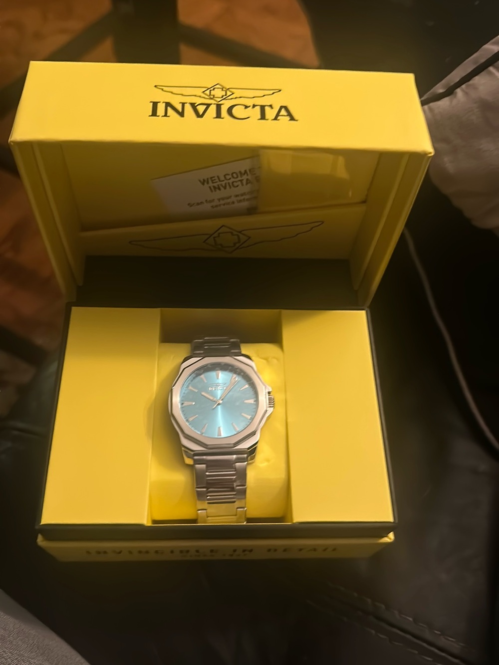 Invicta Silver Bracelet Watch with Turquoise Dial